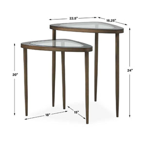  Modern European furniture - Triangular Glass Nesting Accent Tables (2) - www.oroa.com | Oroa.com