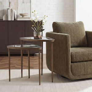   Modern European furniture - Triangular Glass Nesting Accent Tables (2) - www.oroa.com | Oroa.com