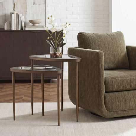   Modern European furniture - Triangular Glass Nesting Accent Tables (2) - www.oroa.com | Oroa.com