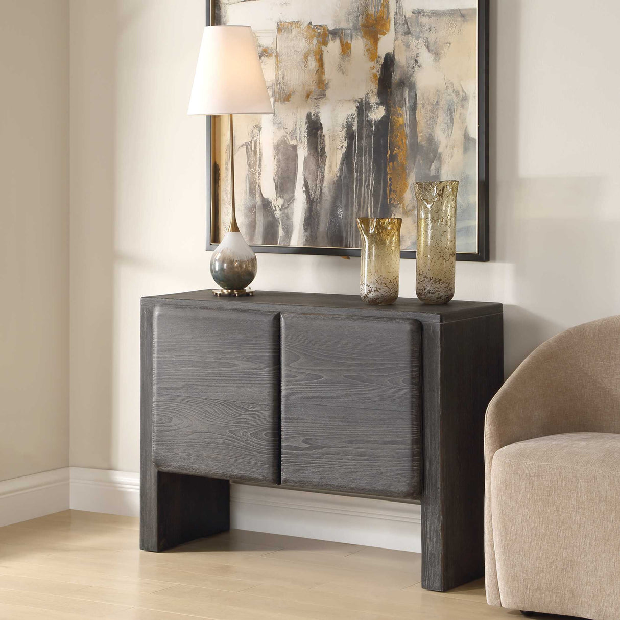   Modern European furniture - Elm Wood 2-Door Cabinet - www.oroa.com | Oroa.com