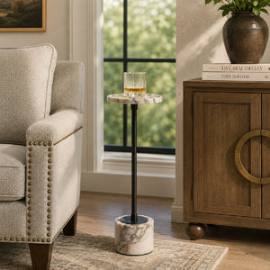   Modern European furniture - White Marble Round Drink Table - www.oroa.com | Oroa.com