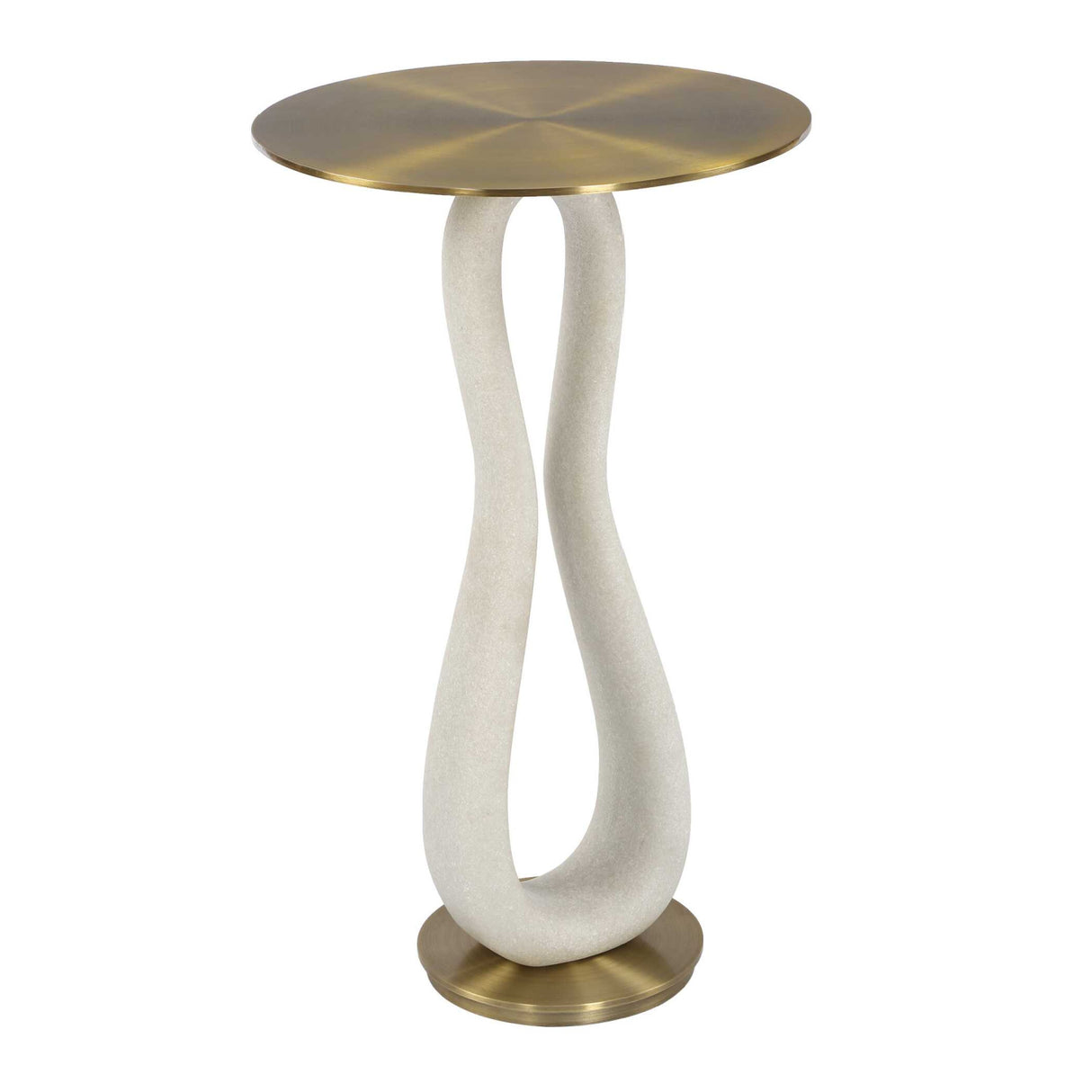  White Stone Hourglass Accent Table | Oroa.com