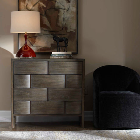   Modern European furniture - Brown Wooden 4-Drawer Chest - www.oroa.com | Oroa.com