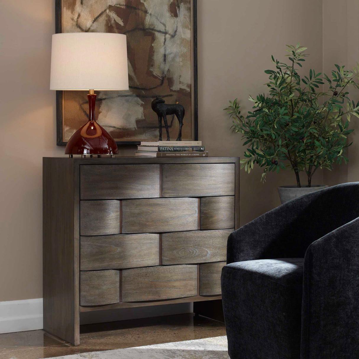   Modern European furniture - Brown Wooden 4-Drawer Chest - www.oroa.com | Oroa.com