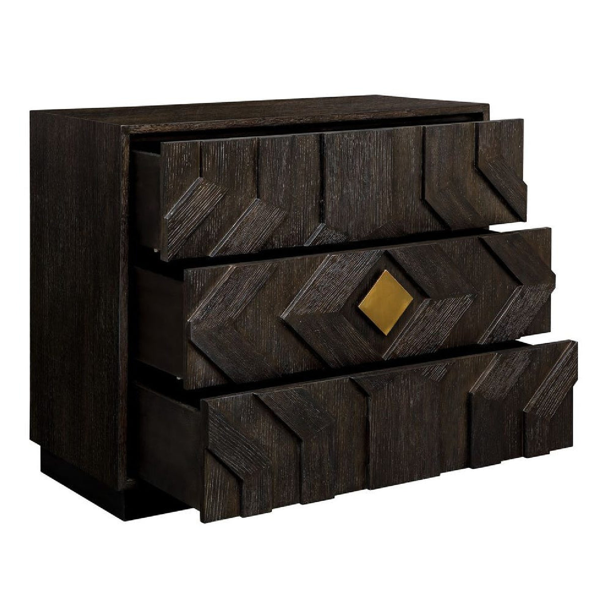   Modern European furniture - Black Oak Chevron 3-Drawer Chest - www.oroa.com | Oroa.com