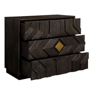   Modern European furniture - Black Oak Chevron 3-Drawer Chest - www.oroa.com | Oroa.com