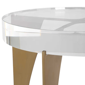   Brass Open-Frame Crystal Accent Table | Oroa.com