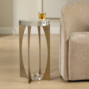   Brass Open-Frame Crystal Accent Table | Oroa.com