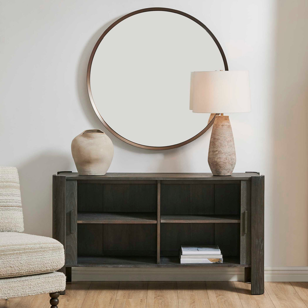   Modern European furniture - Gray Wooden Sliding Door Cabinet - www.oroa.com | Oroa.com