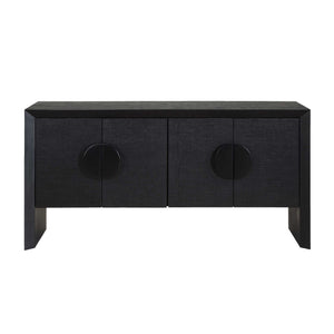   Modern European furniture - Black Grasscloth 4-Door Cabinet - www.oroa.com | Oroa.com