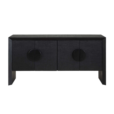   Modern European furniture - Black Grasscloth 4-Door Cabinet - www.oroa.com | Oroa.com