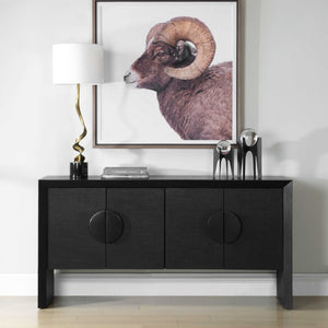   Modern European furniture - Black Grasscloth 4-Door Cabinet - www.oroa.com | Oroa.com
