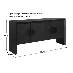   Modern European furniture - Black Grasscloth 4-Door Cabinet - www.oroa.com | Oroa.com