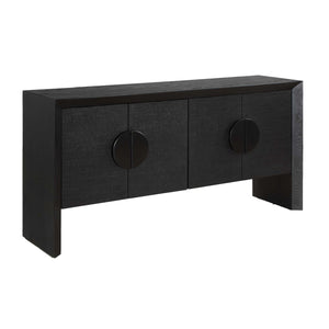   Modern European furniture - Black Grasscloth 4-Door Cabinet - www.oroa.com | Oroa.com