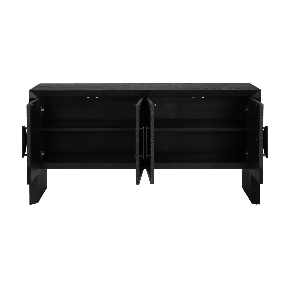   Modern European furniture - Black Grasscloth 4-Door Cabinet - www.oroa.com | Oroa.com