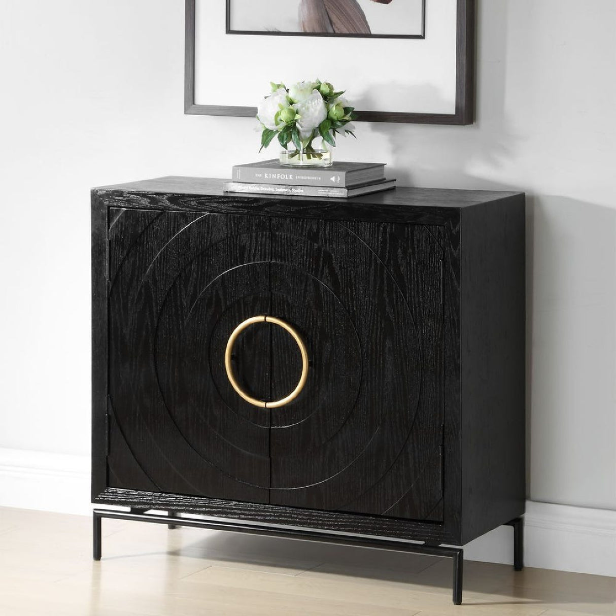   Modern European furniture - Black Fir Wood 2-Door Cabinet - www.oroa.com | Oroa.com