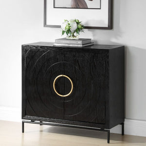   Modern European furniture - Black Fir Wood 2-Door Cabinet - www.oroa.com | Oroa.com