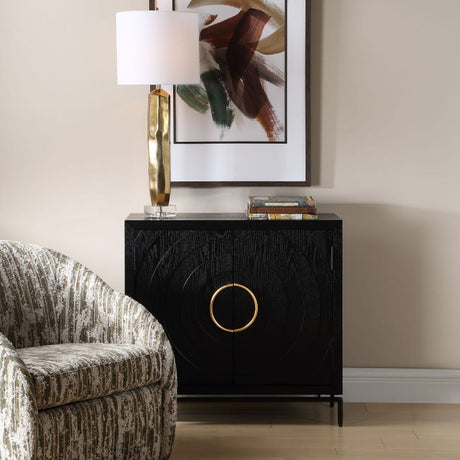   Modern European furniture - Black Fir Wood 2-Door Cabinet - www.oroa.com | Oroa.com