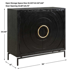   Modern European furniture - Black Fir Wood 2-Door Cabinet - www.oroa.com | Oroa.com
