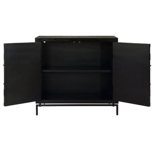   Modern European furniture - Black Fir Wood 2-Door Cabinet - www.oroa.com | Oroa.com