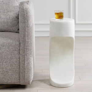   Modern European furniture - White Stone Indoor/Outdoor Accent Table - www.oroa.com | Oroa.com