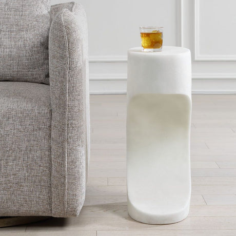   Modern European furniture - White Stone Indoor/Outdoor Accent Table - www.oroa.com | Oroa.com