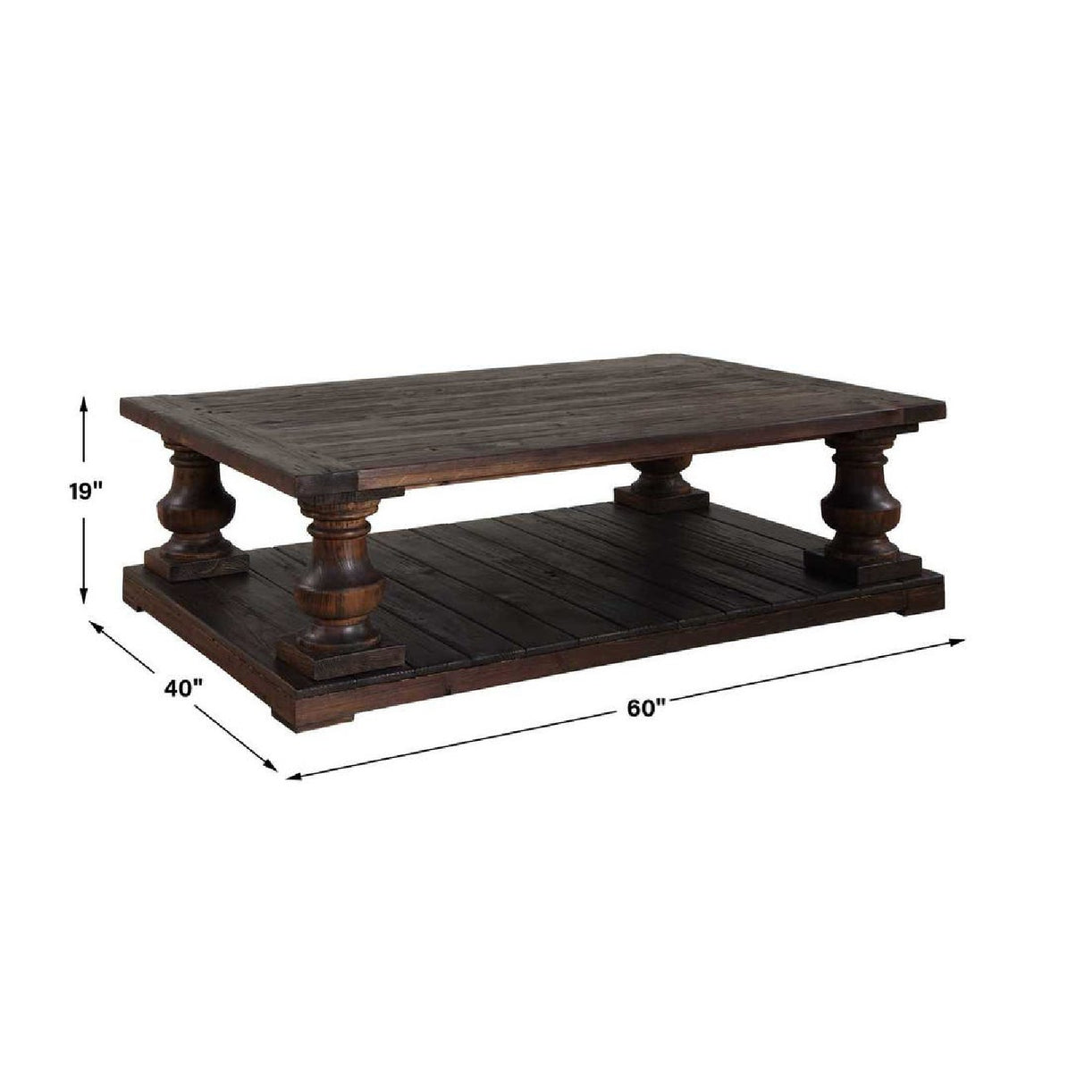   Dark Fir Wood Coffee Table | Oroa.com