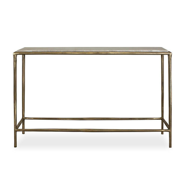 Modern European furniture - Brass Framed Marble Console Table - www.oroa.com
