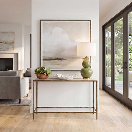   Modern European furniture - Brass Framed Marble Console Table - www.oroa.com | Oroa.com
