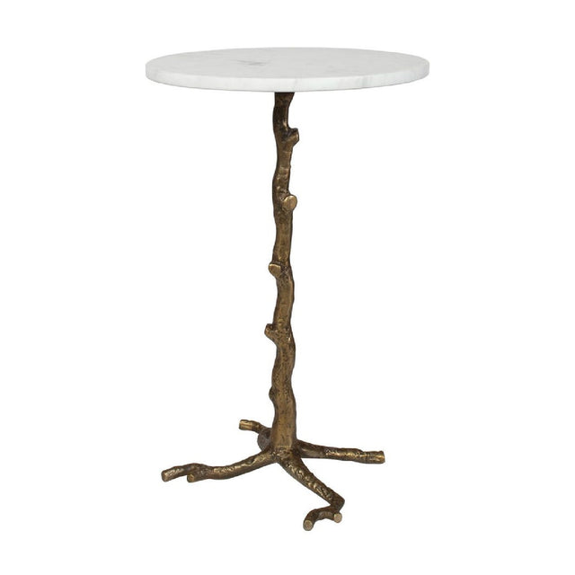 Modern European furniture - Round White Marble Accent Table - www.oroa.com