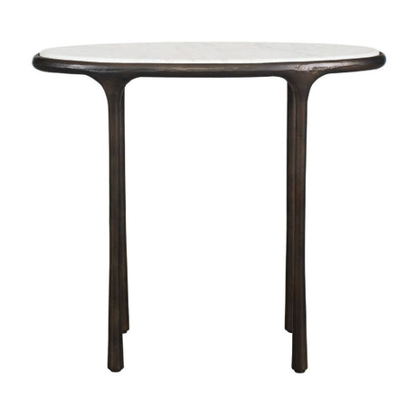   Modern European furniture - White Marble Oval Accent Table - www.oroa.com | Oroa.com