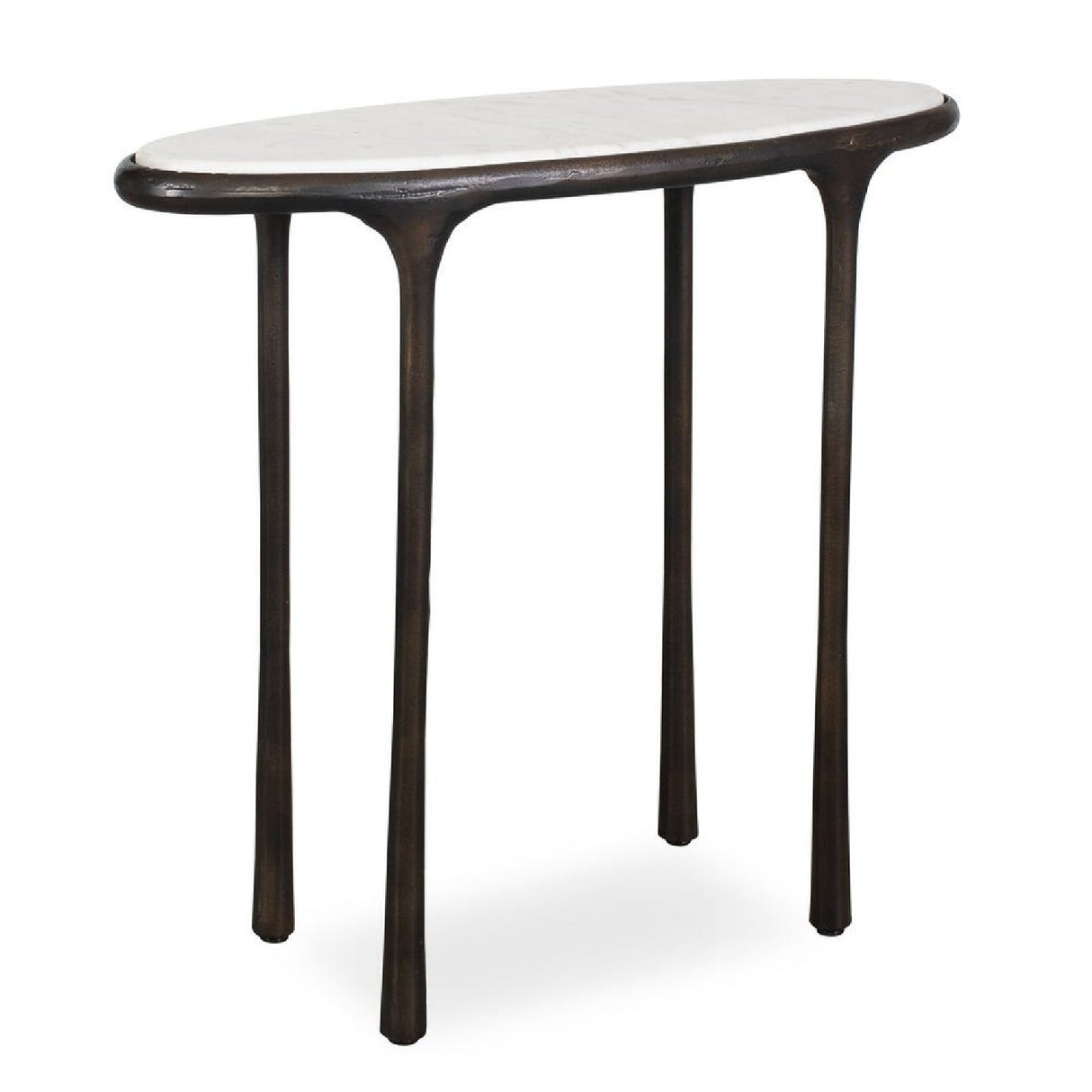   Modern European furniture - White Marble Oval Accent Table - www.oroa.com | Oroa.com