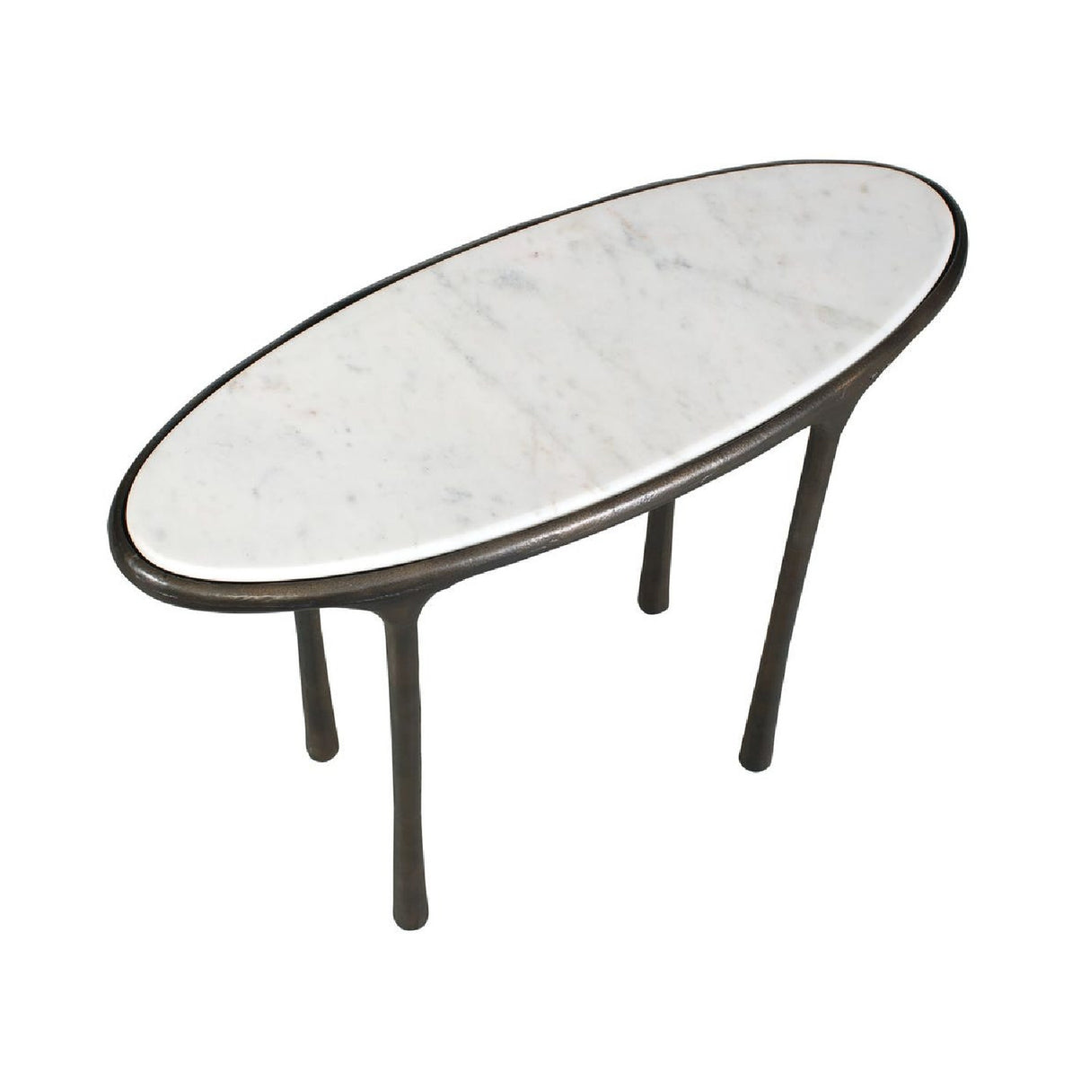   Modern European furniture - White Marble Oval Accent Table - www.oroa.com | Oroa.com