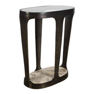   Bronze Framed Glass Accent Table | Oroa.com