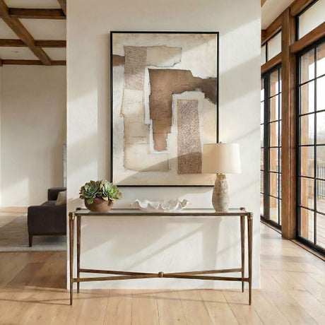   Modern European furniture - Antique Brass Framed Console Table - www.oroa.com | Oroa.com