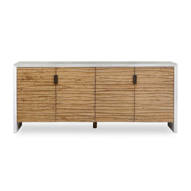 Modern European furniture - Carved Mindi Wood 4-Door Cabinet - www.oroa.com