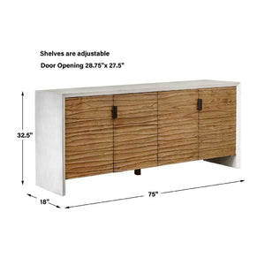   Modern European furniture - Carved Mindi Wood 4-Door Cabinet - www.oroa.com | Oroa.com