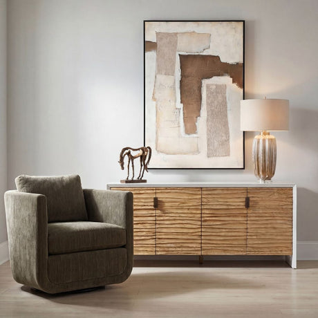   Modern European furniture - Carved Mindi Wood 4-Door Cabinet - www.oroa.com | Oroa.com