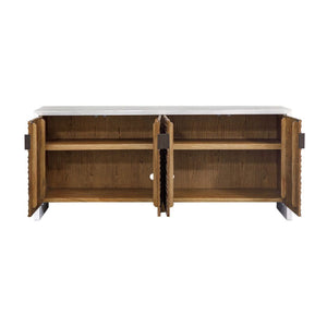   Modern European furniture - Carved Mindi Wood 4-Door Cabinet - www.oroa.com | Oroa.com