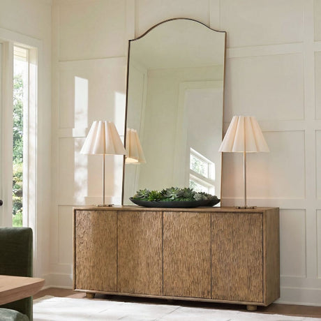  Natural Mindi Wood 4-Door Cabinet | Oroa.com