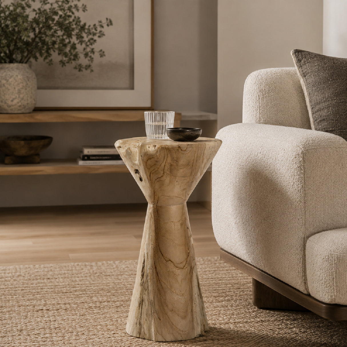   Hourglass Teak Indoor/Outdoor Drink Table | Oroa.com