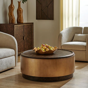   Modern European furniture - Mappa Burl Round Coffee Table - www.oroa.com | Oroa.com