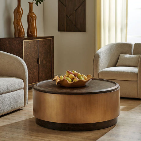   Modern European furniture - Mappa Burl Round Coffee Table - www.oroa.com | Oroa.com