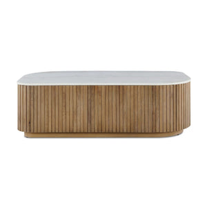   Modern European furniture - Reeded Base Marble Coffee Table - www.oroa.com | Oroa.com