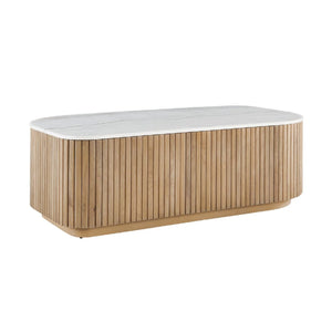   Modern European furniture - Reeded Base Marble Coffee Table - www.oroa.com | Oroa.com