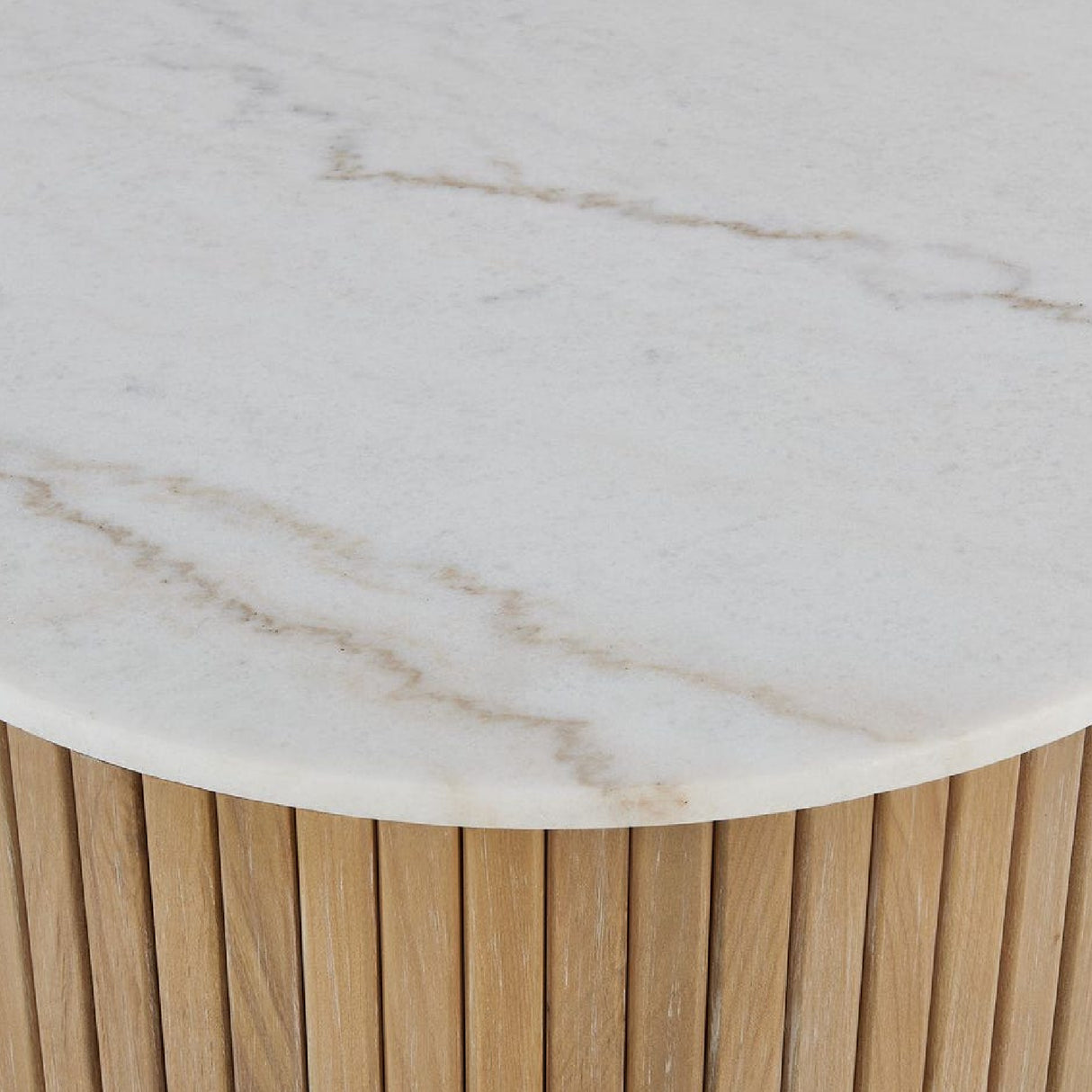   Modern European furniture - Reeded Base Marble Coffee Table - www.oroa.com | Oroa.com