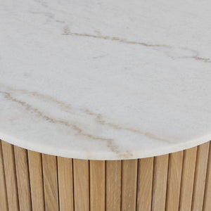   Modern European furniture - Reeded Base Marble Coffee Table - www.oroa.com | Oroa.com