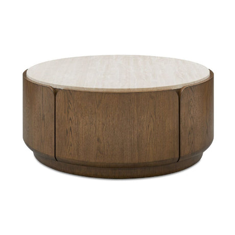  Modern European furniture - Travertine Round Coffee Table - www.oroa.com | Oroa.com