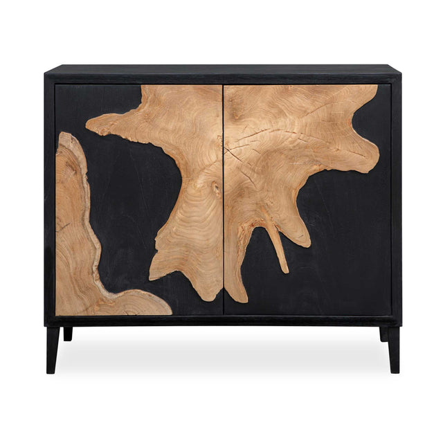Modern European furniture - Black Wooden 2-Door Cabinet - www.oroa.com