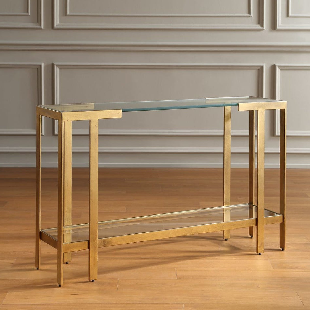   Modern European furniture - Gold Framed Glass Console Table - www.oroa.com | Oroa.com